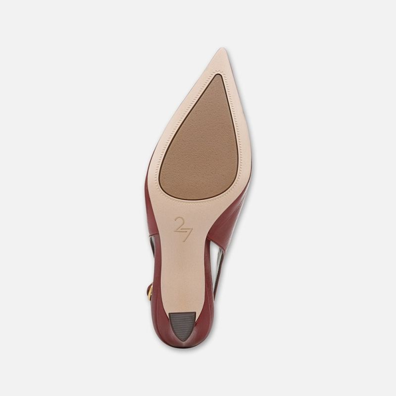 Naturalizer Women's 27 EDIT Elaine Slingback Dress Shoe - Cranberry Red Leather