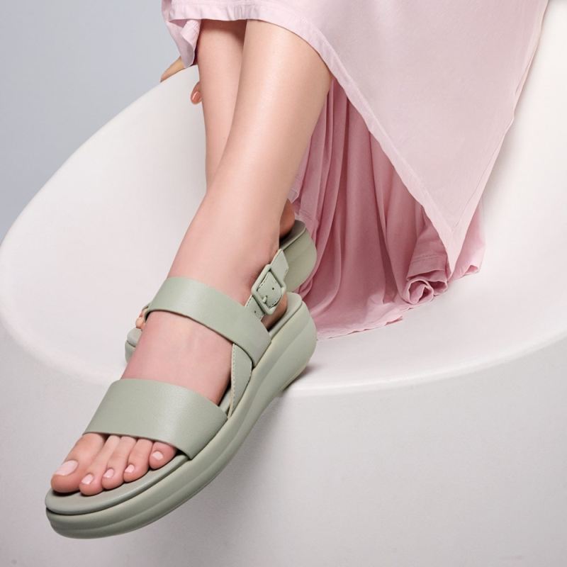 Naturalizer Women's Coast Wedge Sandal - Pistachio Green Faux Leather