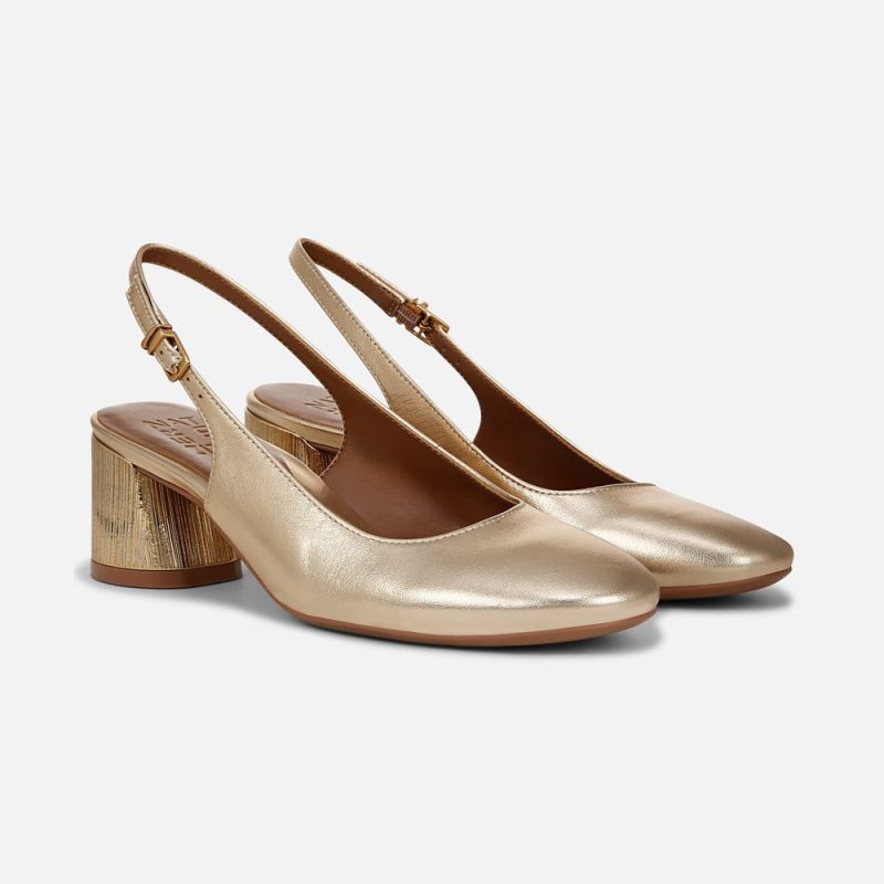 Naturalizer Women's Lane Slingback Pump - Dark Gold Leather