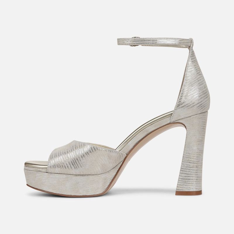 Naturalizer Women's 27 Edit Delphie Dress Sandal - Warm Silver Leather
