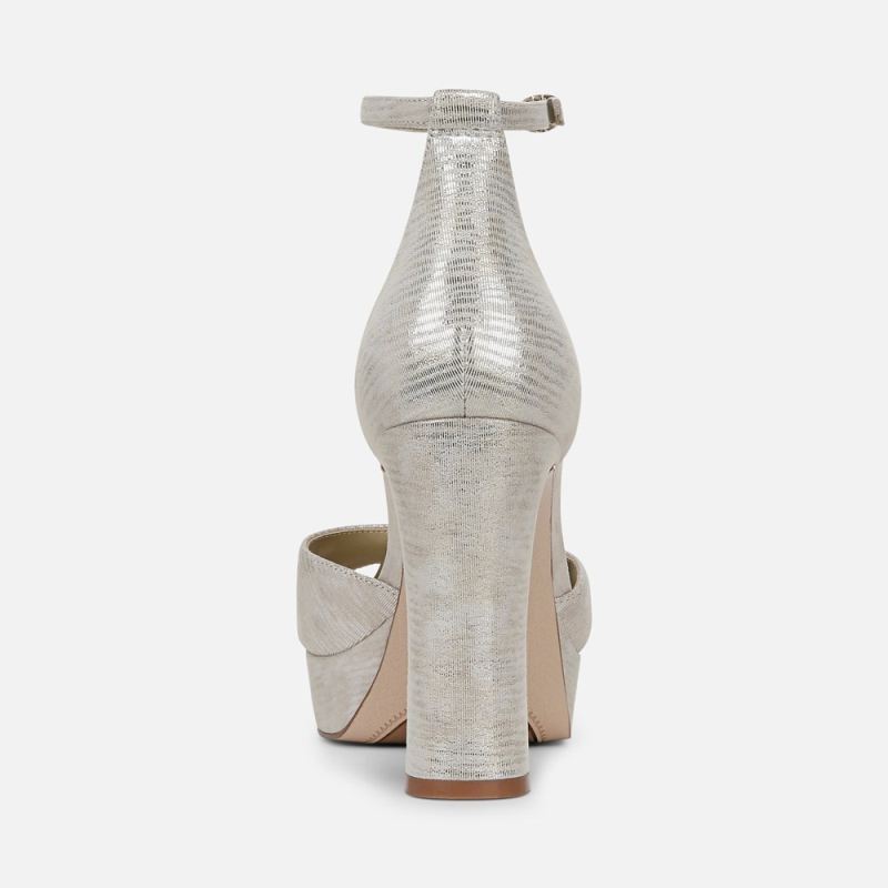 Naturalizer Women's 27 Edit Delphie Dress Sandal - Warm Silver Leather