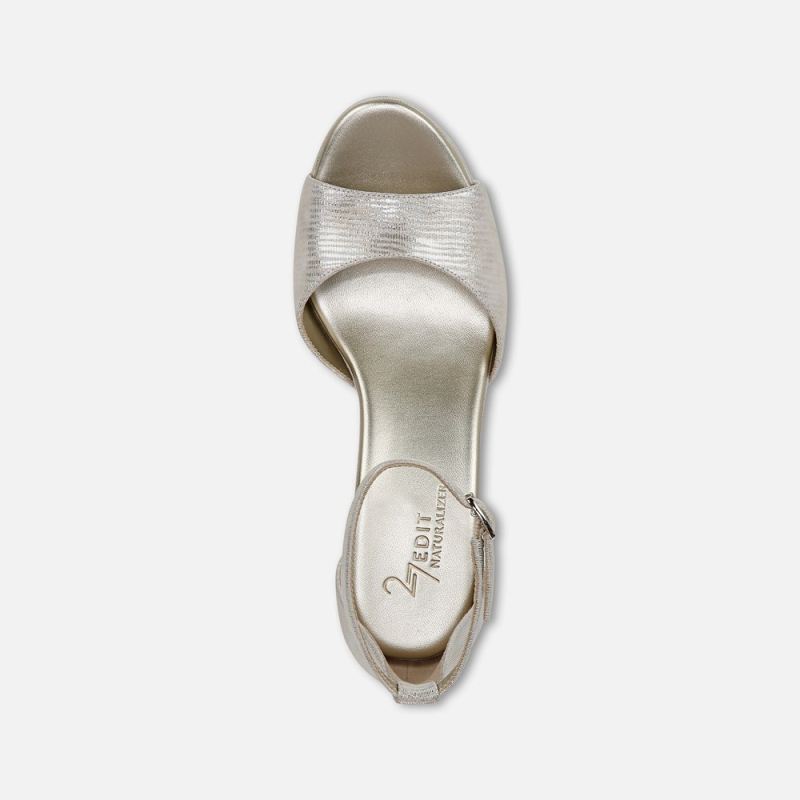 Naturalizer Women's 27 Edit Delphie Dress Sandal - Warm Silver Leather