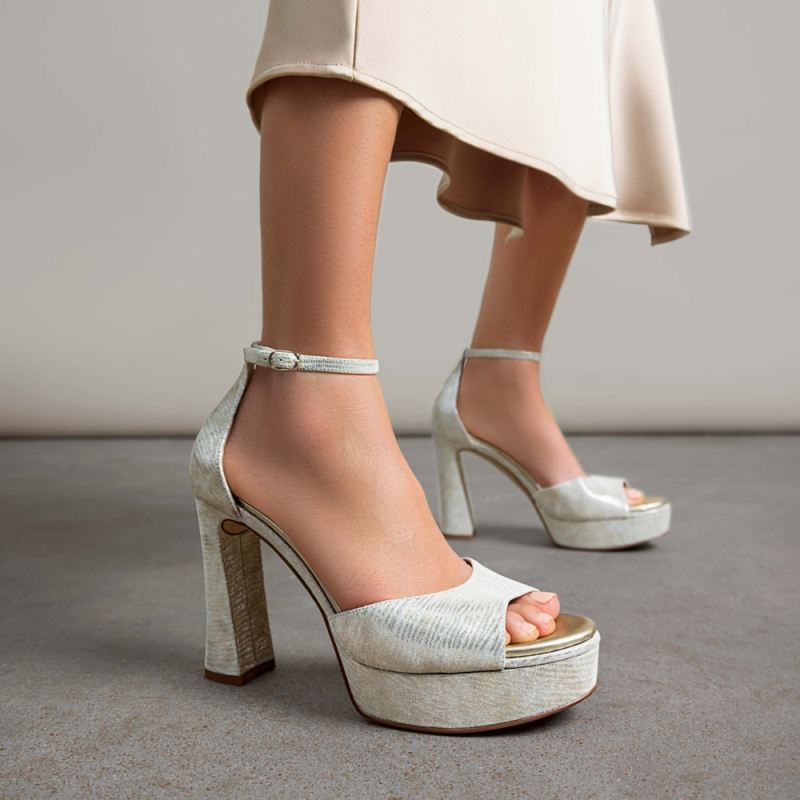 Naturalizer Women's 27 Edit Delphie Dress Sandal - Warm Silver Leather