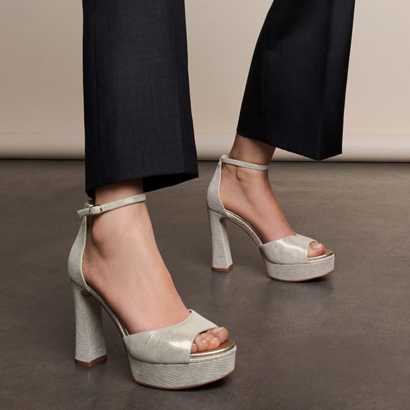 Naturalizer Women's 27 Edit Delphie Dress Sandal - Warm Silver Leather