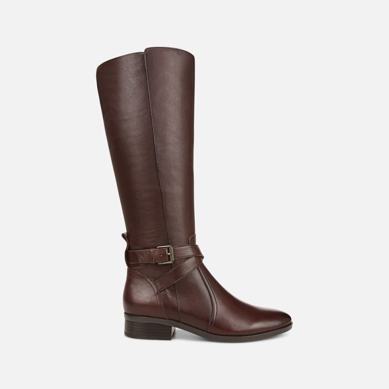 Naturalizer Women's Rena Wide Calf Riding Boot - Chocolate Brown Leather