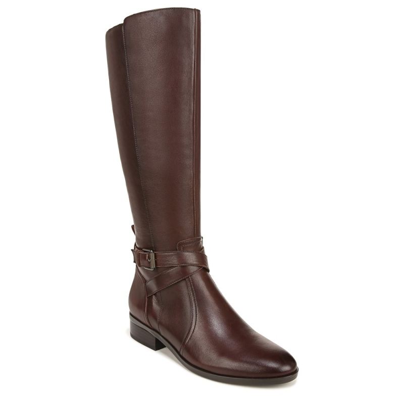 Naturalizer Women's Rena Wide Calf Riding Boot - Chocolate Brown Leather
