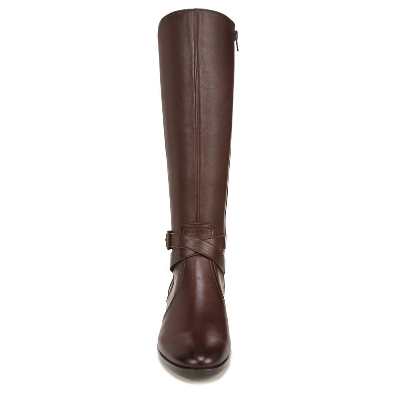 Naturalizer Women's Rena Wide Calf Riding Boot - Chocolate Brown Leather