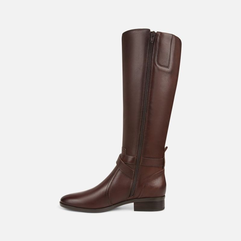 Naturalizer Women's Rena Wide Calf Riding Boot - Chocolate Brown Leather
