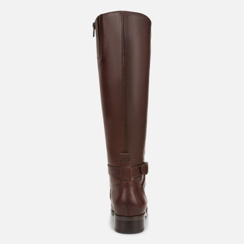 Naturalizer Women's Rena Wide Calf Riding Boot - Chocolate Brown Leather
