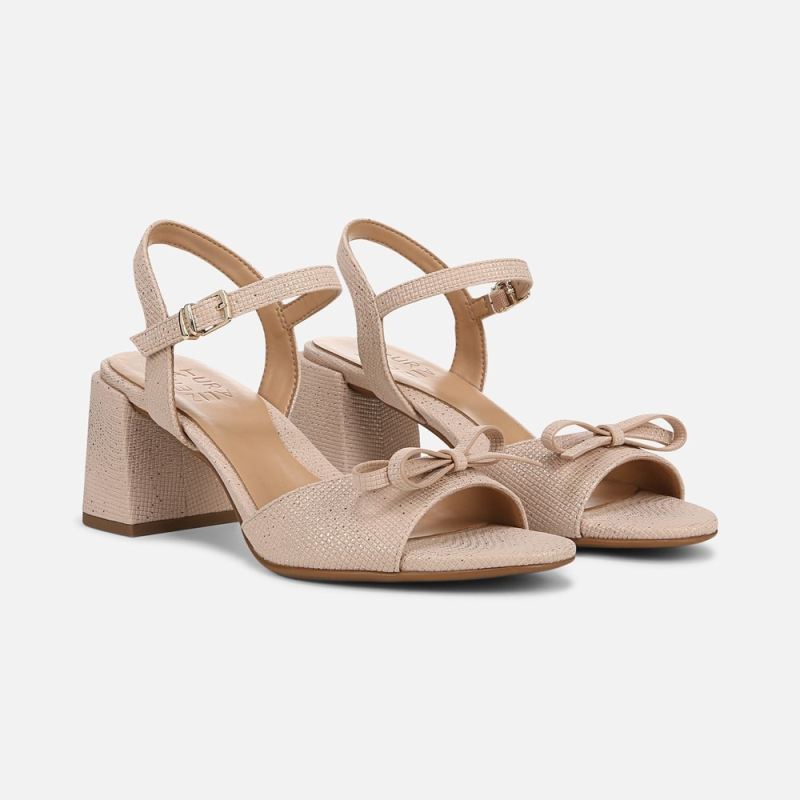 Naturalizer Women's Deandra Dress Sandal - Sand Mettallic Fabric