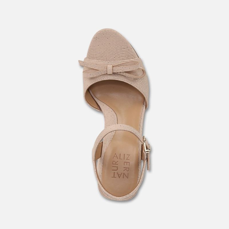 Naturalizer Women's Deandra Dress Sandal - Sand Mettallic Fabric