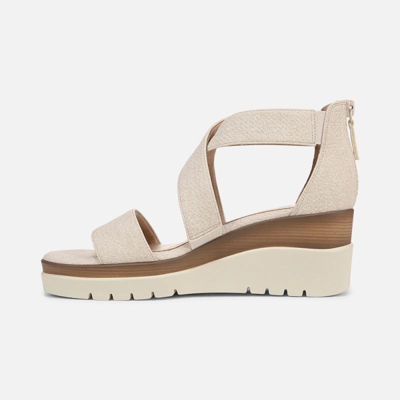 Naturalizer Women's Soul Goodtimes Wedge Sandal - Light Sand Faux Leather