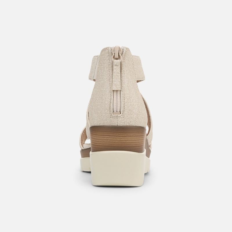 Naturalizer Women's Soul Goodtimes Wedge Sandal - Light Sand Faux Leather