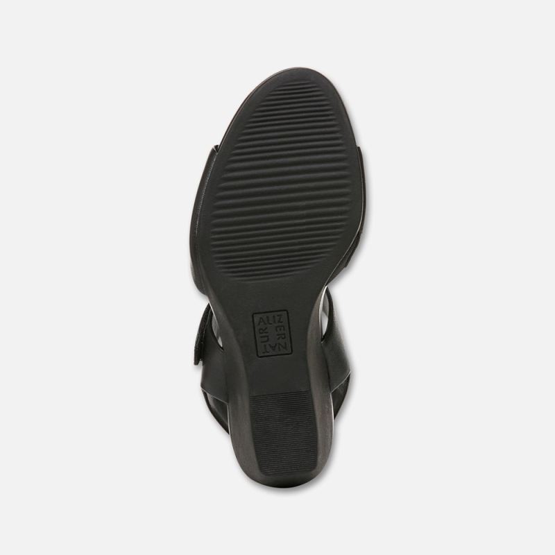 Naturalizer Women's Imani Wedge Sandal - Black Leather