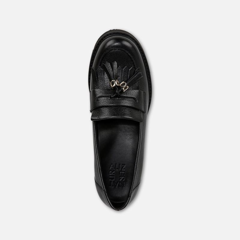 Naturalizer Women's Desmond Lug Loafer - Black Leather
