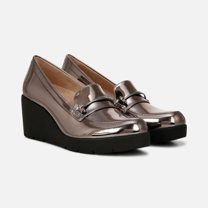 Naturalizer Women's SOUL Achieve Wedge - Pewter Faux Leather