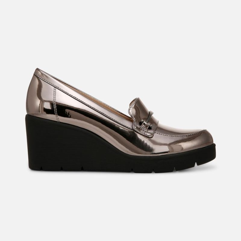 Naturalizer Women's SOUL Achieve Wedge - Pewter Faux Leather