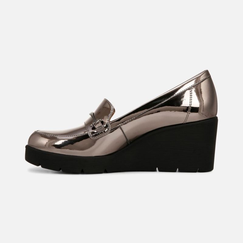 Naturalizer Women's SOUL Achieve Wedge - Pewter Faux Leather