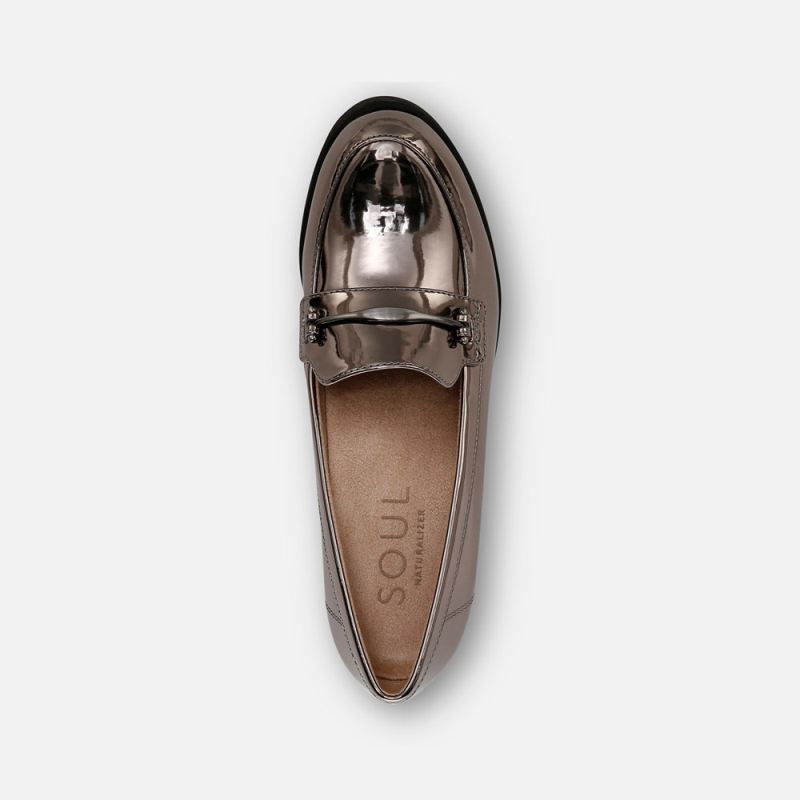 Naturalizer Women's SOUL Achieve Wedge - Pewter Faux Leather