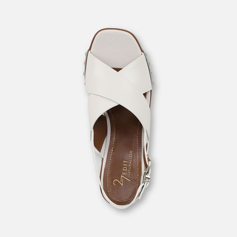 Naturalizer Women's 27 EDIT Kirsten Platform Slingback - Warm White Leather