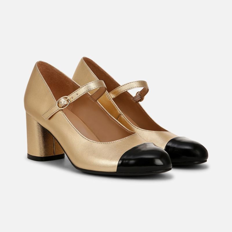 Naturalizer Women's Lovable Mary Jane - Dark Gold / Black Faux Leather