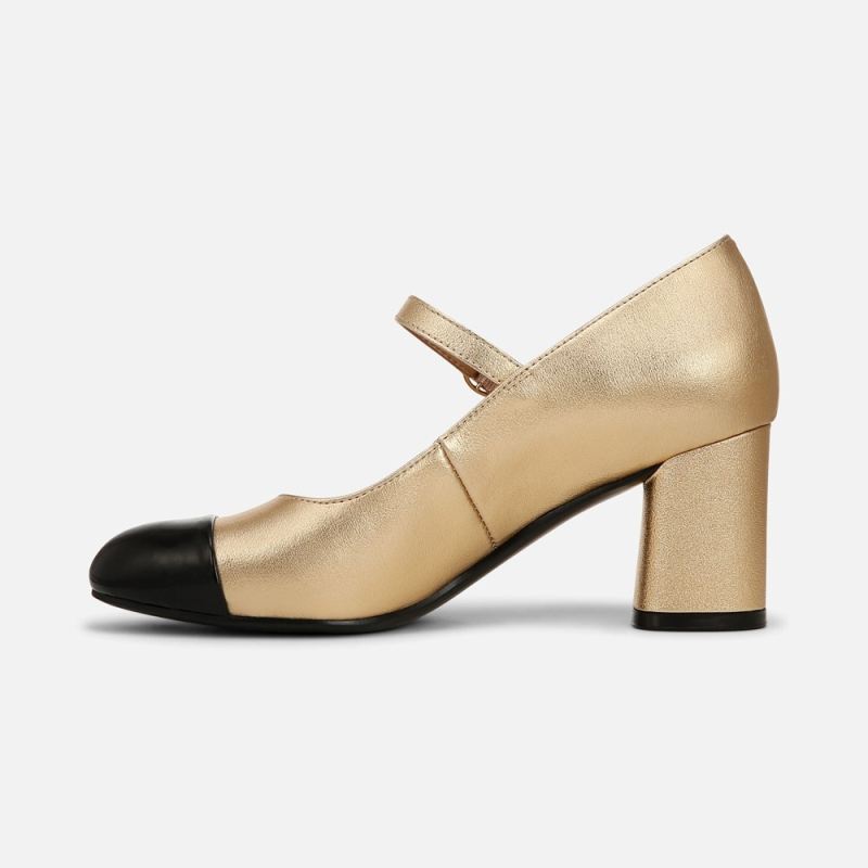 Naturalizer Women's Lovable Mary Jane - Dark Gold / Black Faux Leather