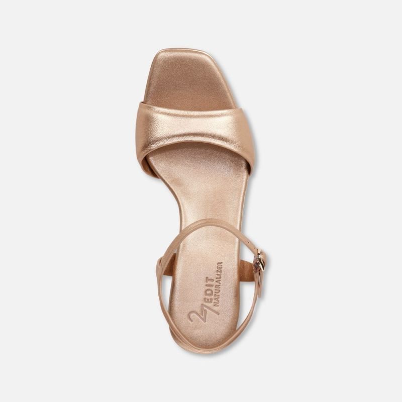 Naturalizer Women's 27 EDIT Grace Dress Sandal - Rose Gold Leather