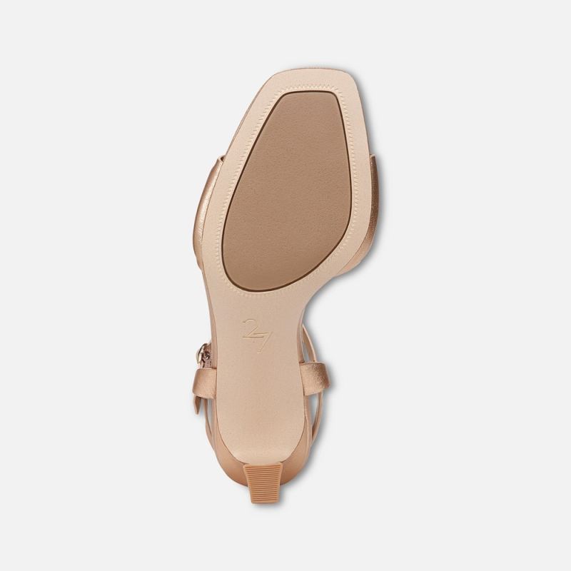 Naturalizer Women's 27 EDIT Grace Dress Sandal - Rose Gold Leather