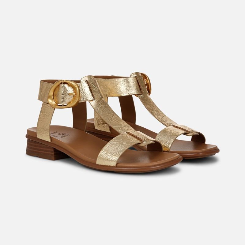 Naturalizer Women's Brandy Sandal - Dark Gold Faux Leather