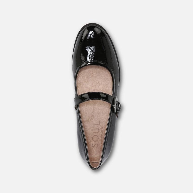 Naturalizer Women's SOUL Ramona Mary Jane Flat - Black Patent