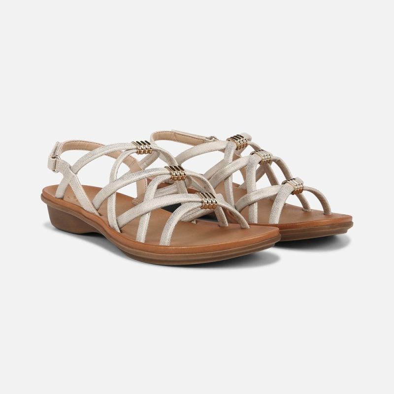 Naturalizer Women's SOUL Sierra Strappy Sandal - Gold Faux Leather