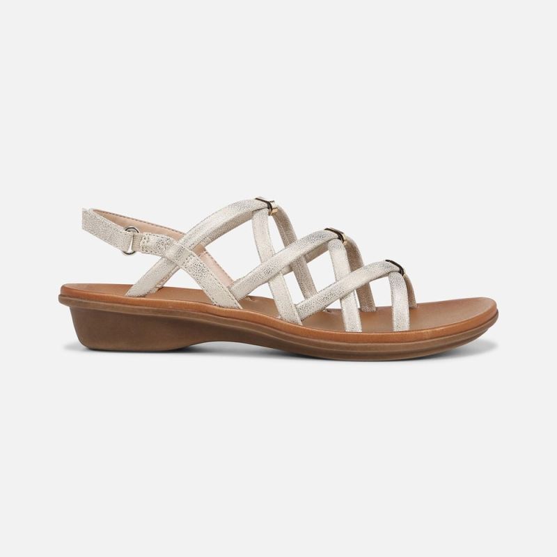 Naturalizer Women's SOUL Sierra Strappy Sandal - Gold Faux Leather