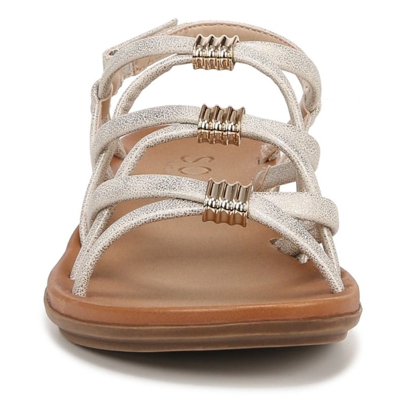 Naturalizer Women's SOUL Sierra Strappy Sandal - Gold Faux Leather
