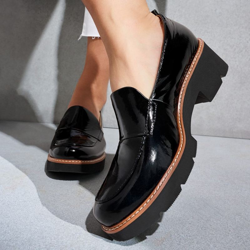 Naturalizer Women's Darry Lug Sole Loafer - Black Patent