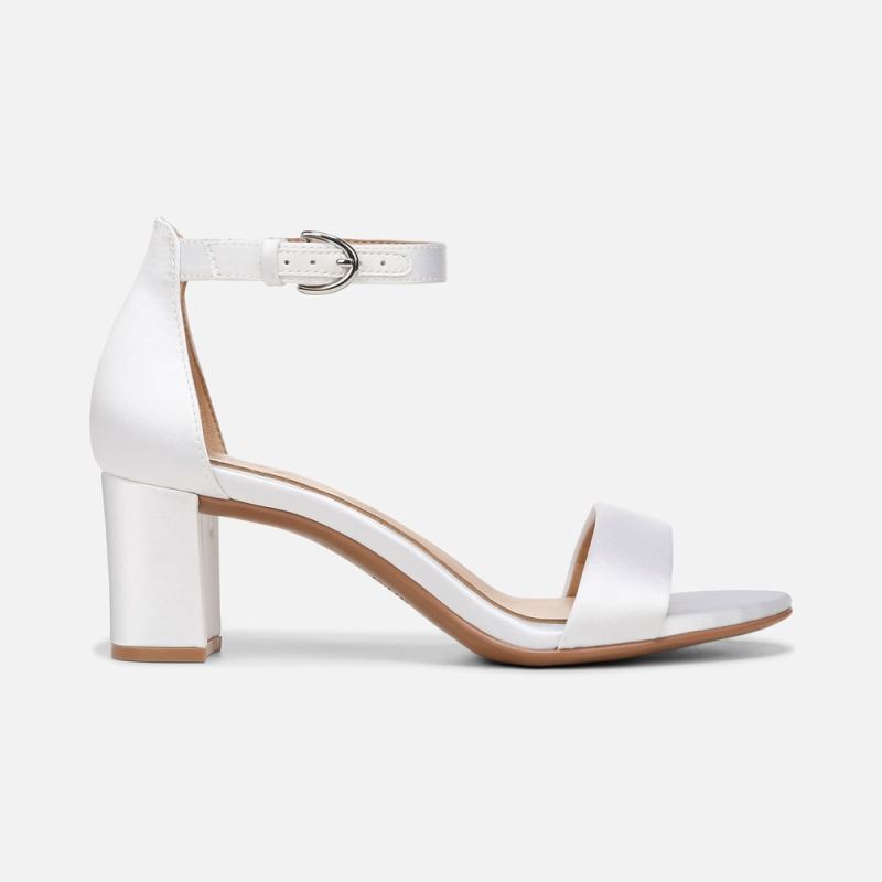 Naturalizer Women's Vera Dress Sandal - Pearl White Satin Fabric