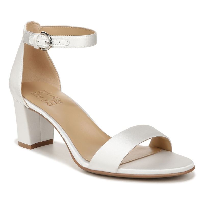 Naturalizer Women's Vera Dress Sandal - Pearl White Satin Fabric