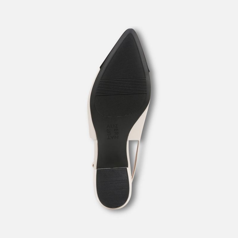 Naturalizer Women's Banks Slingback - Satin Pearl/Black Leather