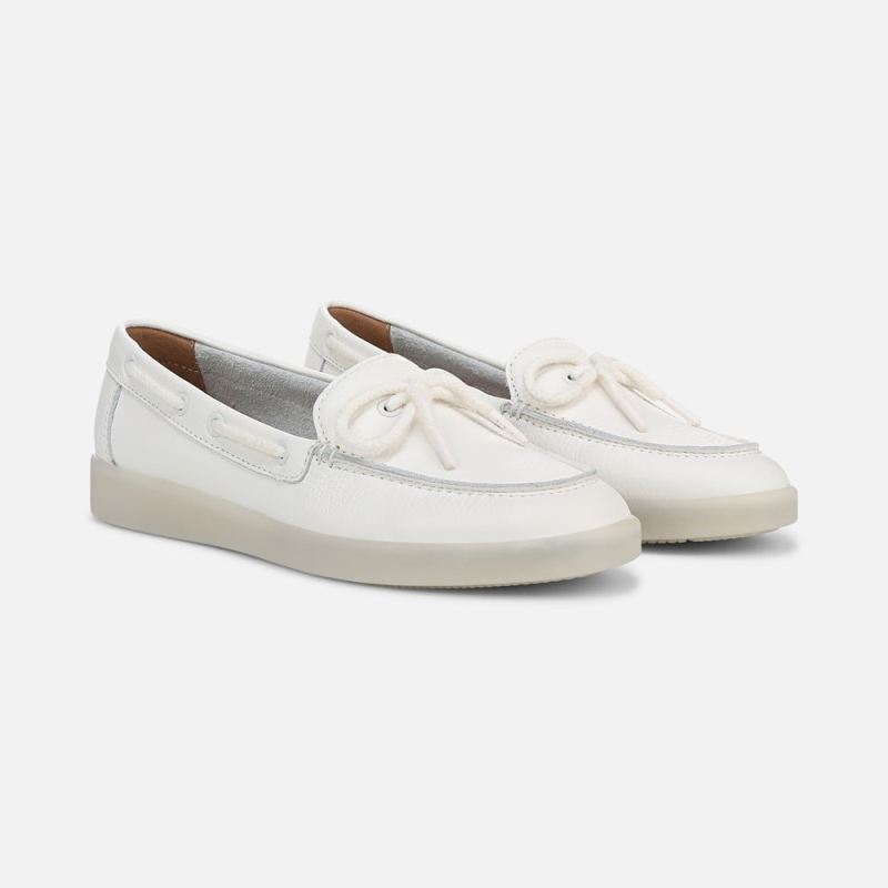 Naturalizer Women's Keel Boat Shoe - Warm White Leather