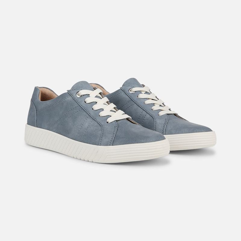 Naturalizer Women's SOUL Neela Sneaker - Mid Blue Faux Leather