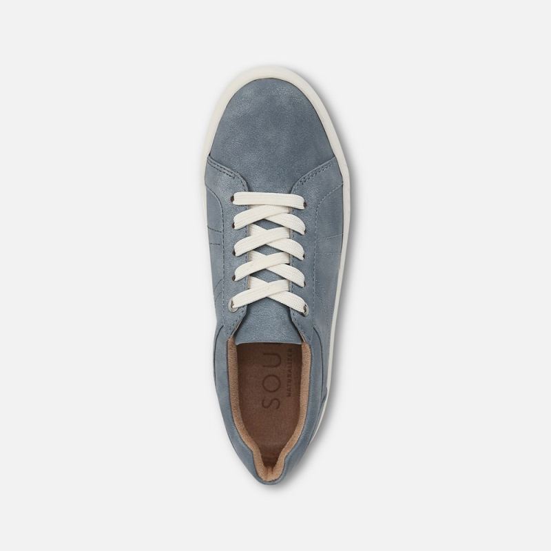 Naturalizer Women's SOUL Neela Sneaker - Mid Blue Faux Leather