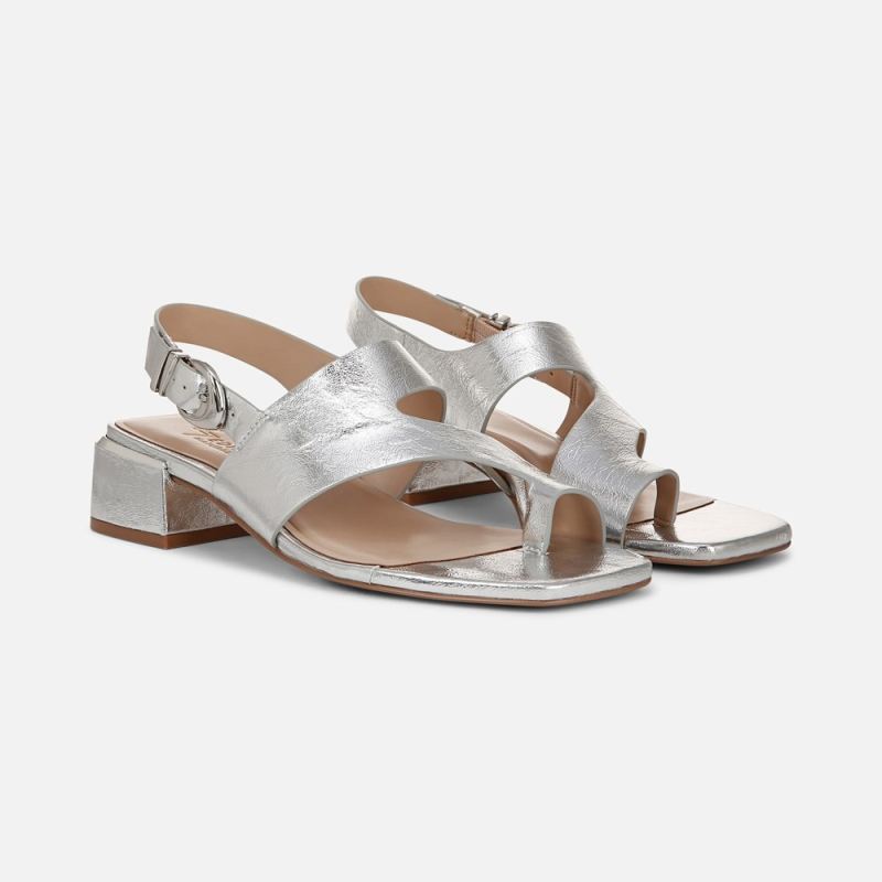 Naturalizer Women's 27 EDIT Audra Dress Sandal - Silver Leather