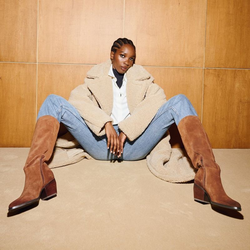 Naturalizer Women's Fae Knee High Boot - Saddle Brown Suede