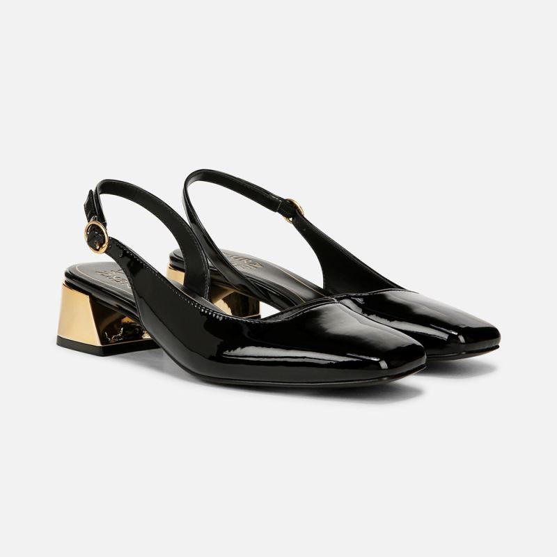 Naturalizer Women's Jayla Slingback Pump - Black Faux Leather