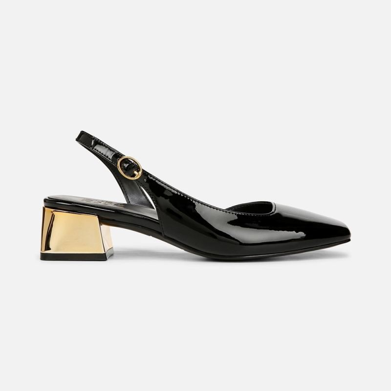 Naturalizer Women's Jayla Slingback Pump - Black Faux Leather