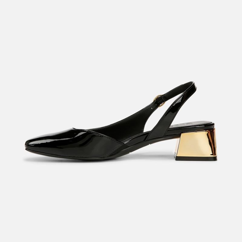 Naturalizer Women's Jayla Slingback Pump - Black Faux Leather