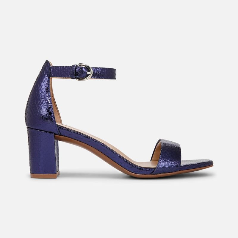 Naturalizer Women's Limited Edition Vera Dress Sandal - Future Dusk Blue Metallic Snake Print Leather