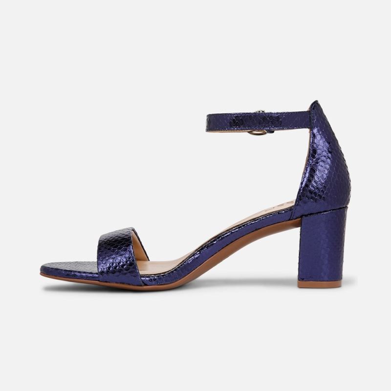 Naturalizer Women's Limited Edition Vera Dress Sandal - Future Dusk Blue Metallic Snake Print Leather