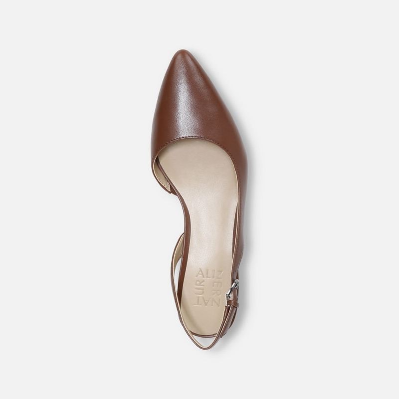Naturalizer Women's Banks Pointed Toe Flat - Cocoa Leather