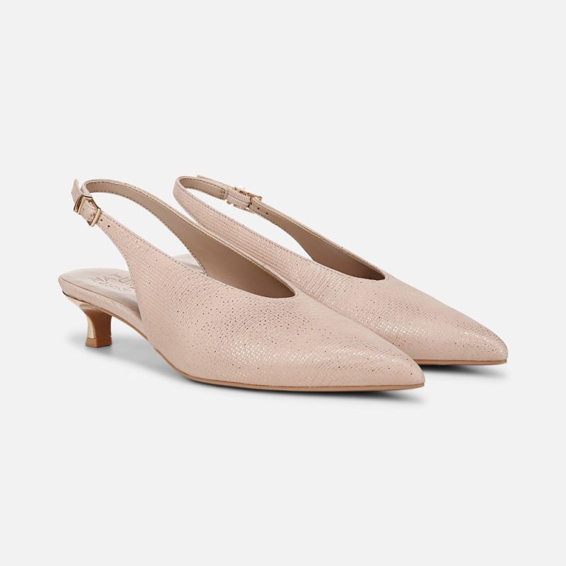 Naturalizer Women's Nicolette Pump - Sand Beige Metallic Leather