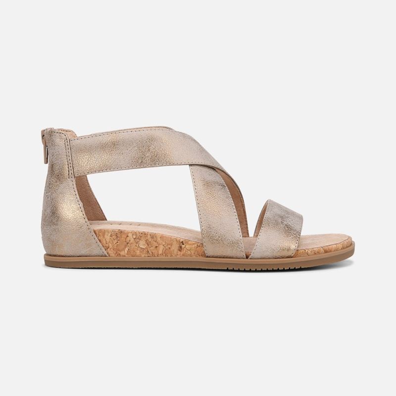 Naturalizer Women's SOUL Cindi Sandal - Gold Metallic Faux Leather